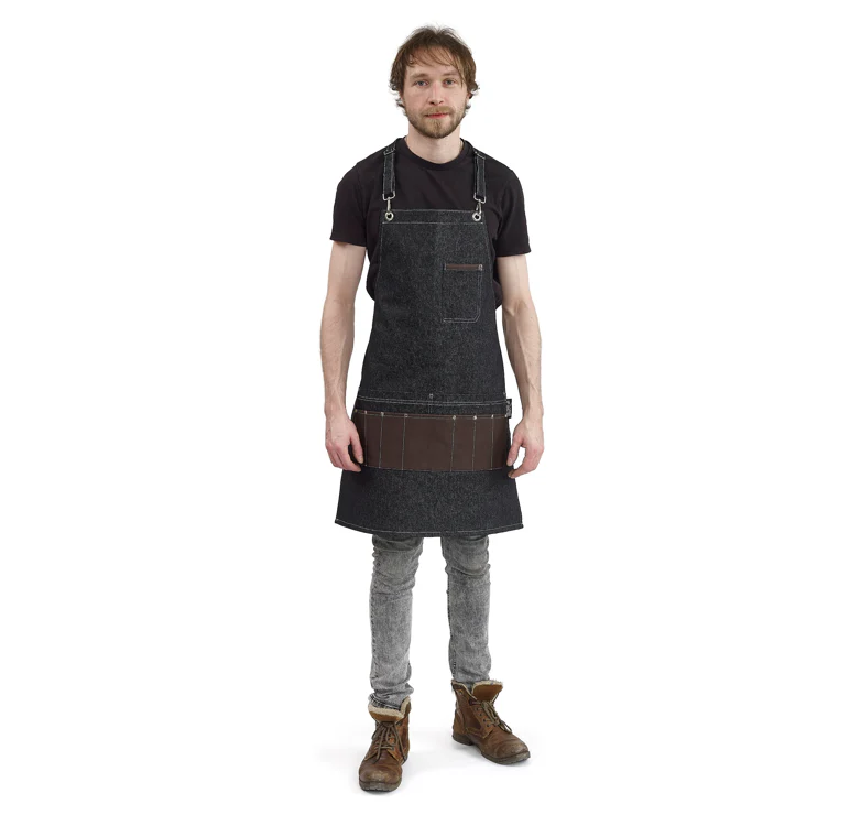 100% Denim Apron with Leather Details II - Image 4