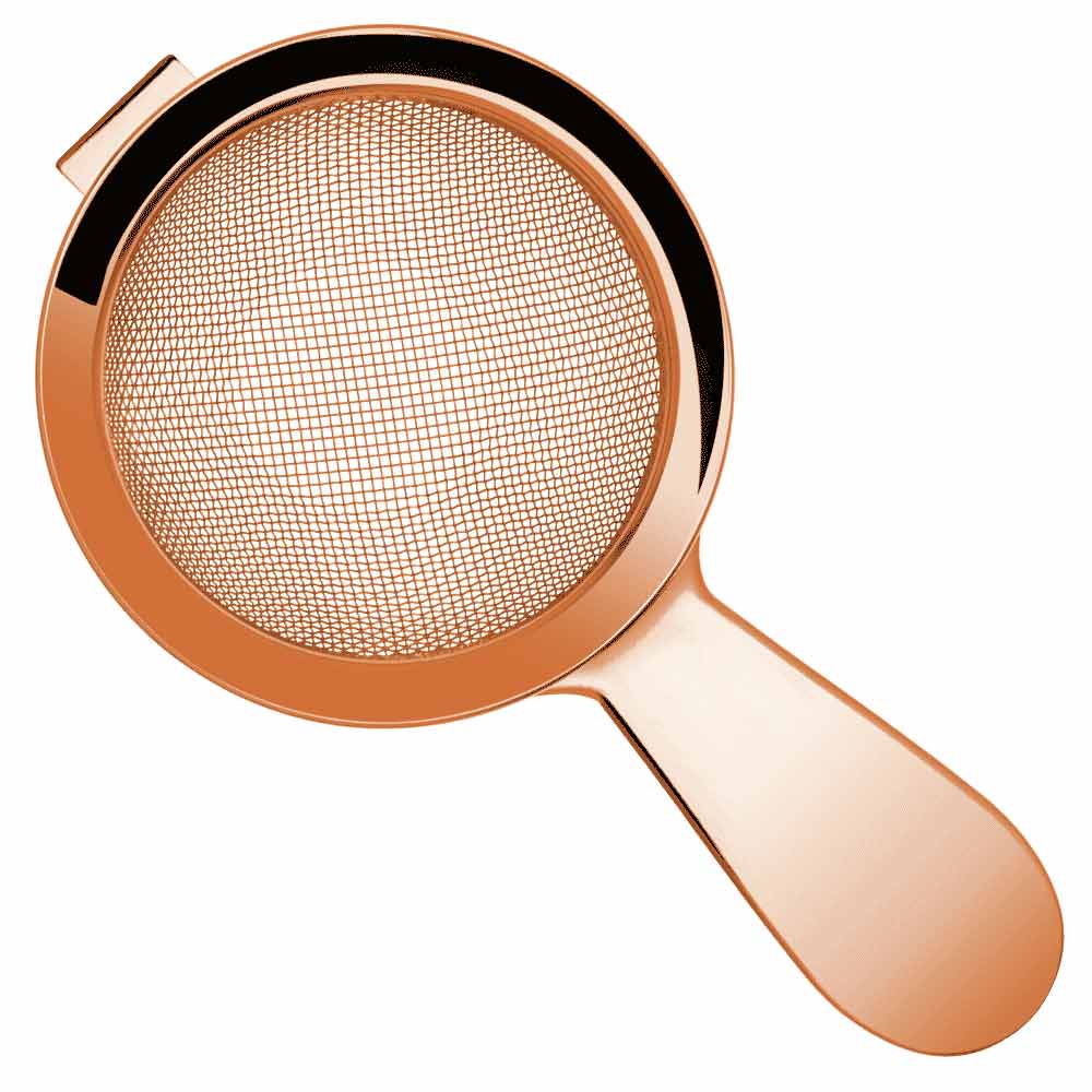 Biloxi Copper Short Handled Fine Mesh Cocktail Strainer 15cm