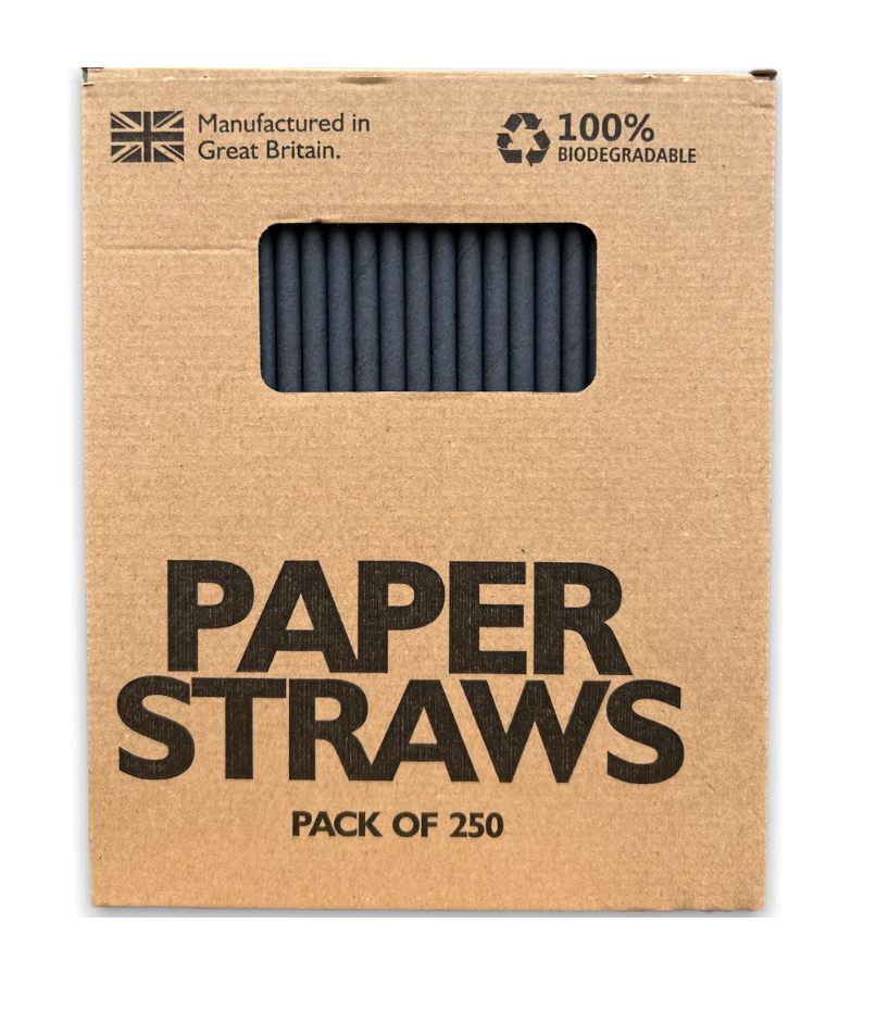 Black Paper Straws Box of 250 - Image 3