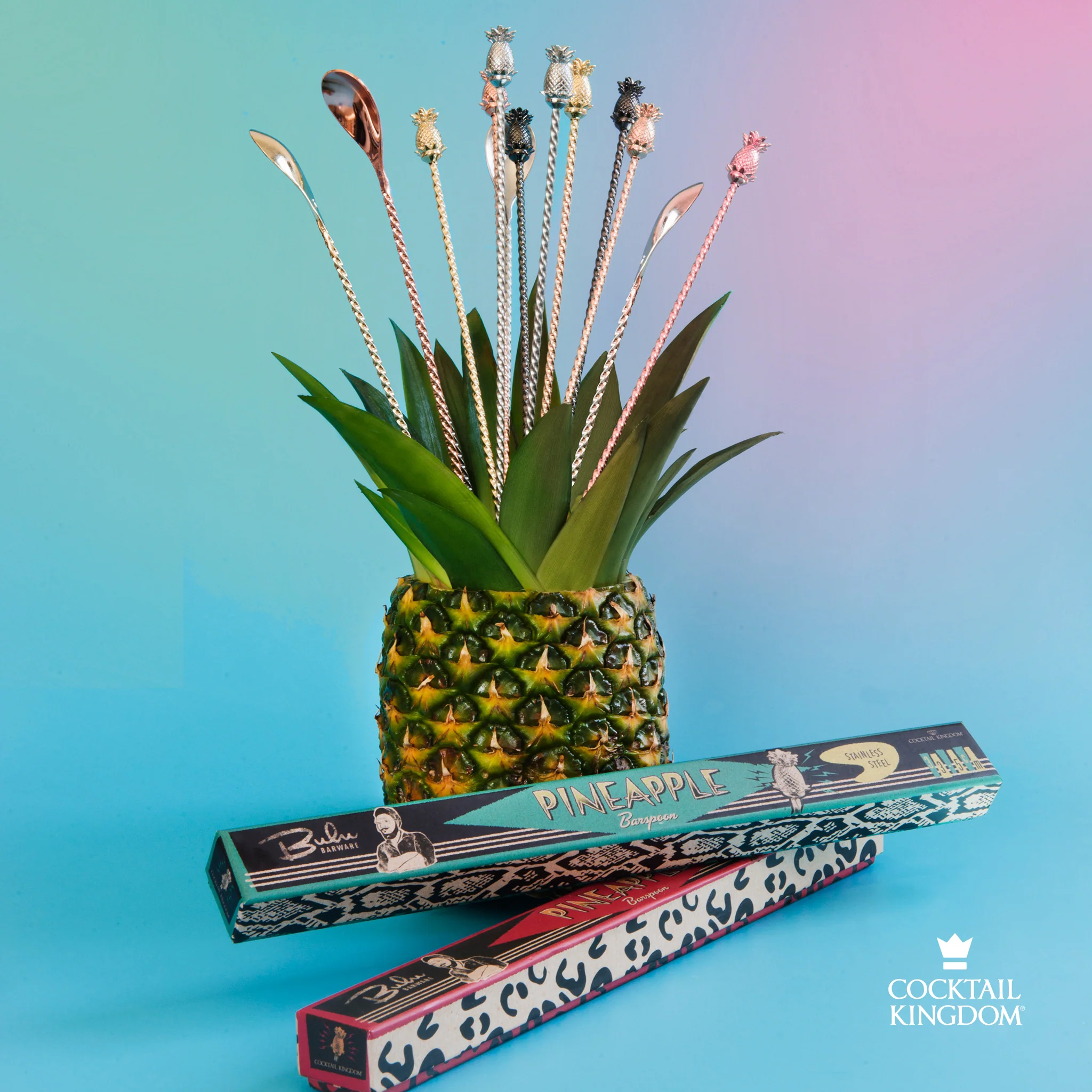 Bulu Pineapple Barspoon - Stainless Steel / 33.5cm - Image 4