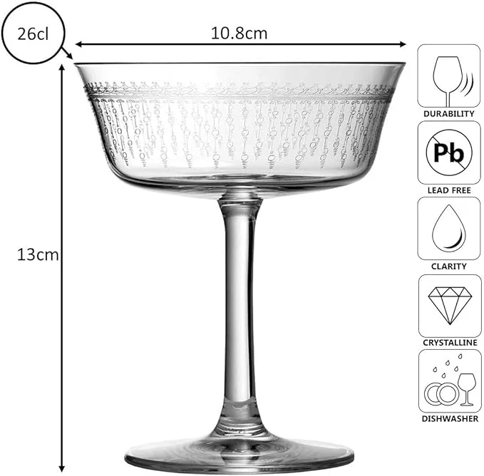 1920 Fizzio Champagne Glass Coupe 26cl - Image 8