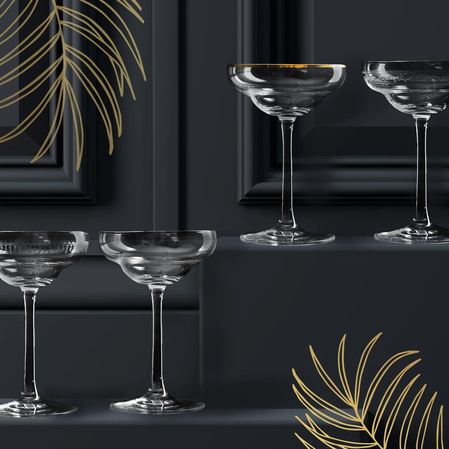 Gold Rim Coley® Crystal Glass Coupe 17cl - Image 6