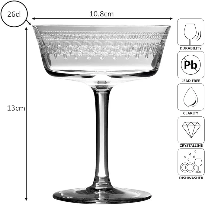 1910 Fizzio Champagne Glass Coupe 26cl - Image 8