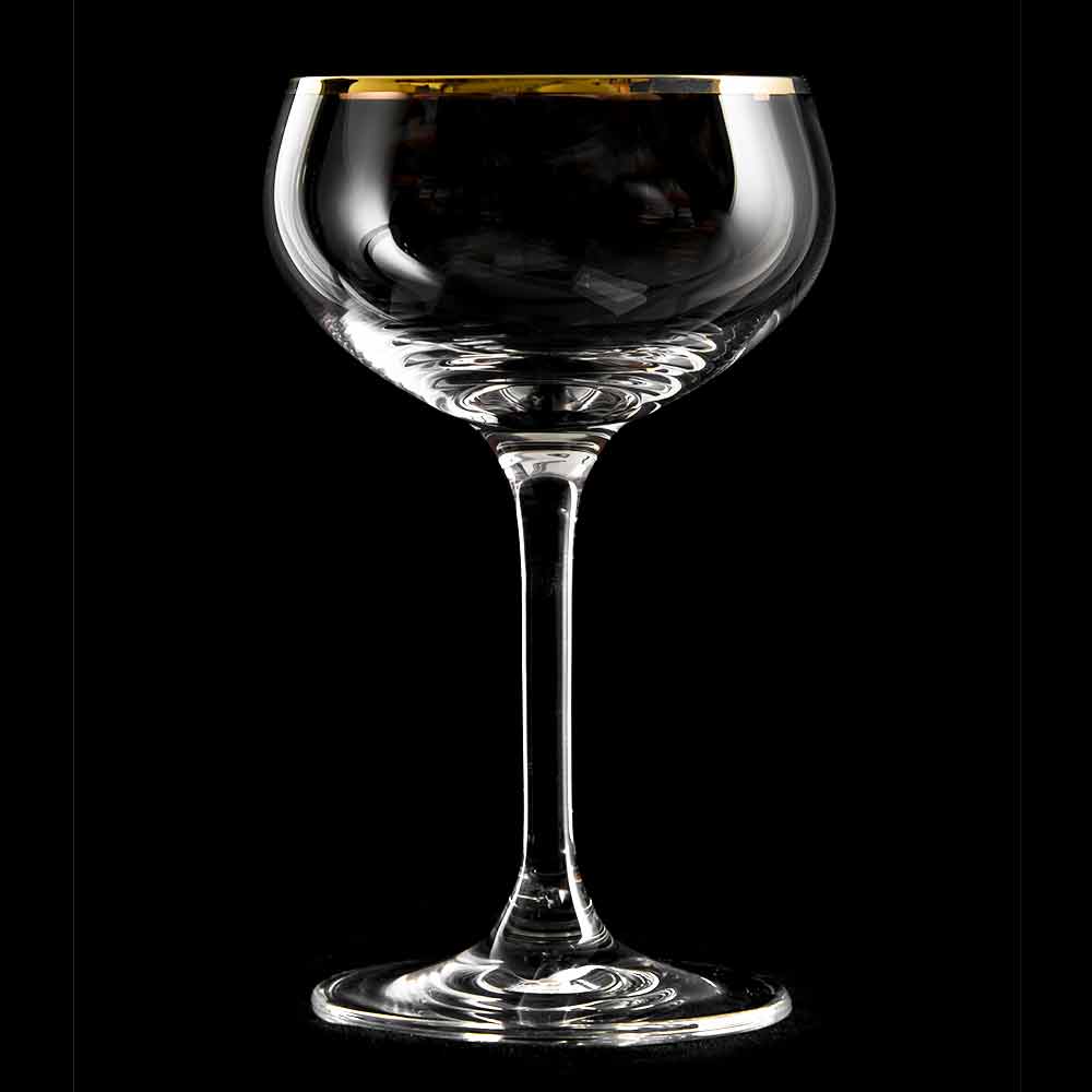 Gold Rim Champagne Glass Coupe 21cl - Image 4