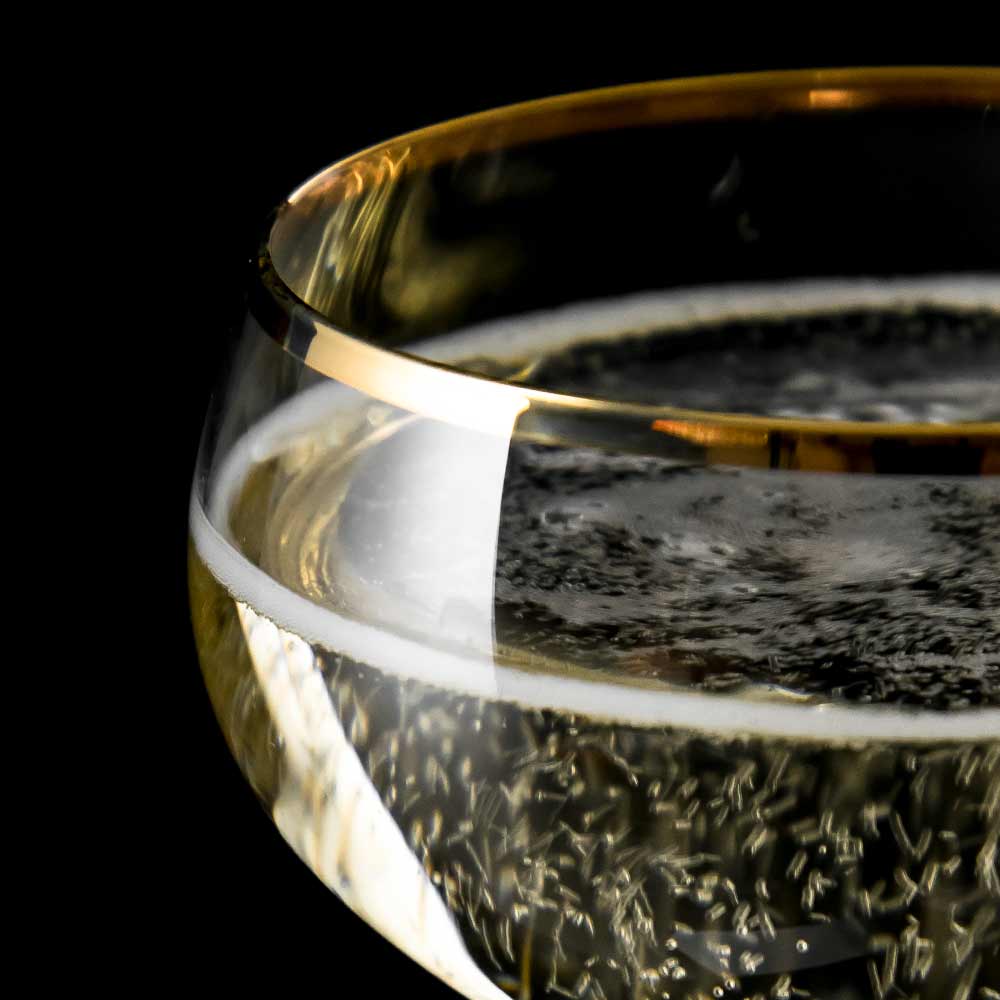 Gold Rim Champagne Glass Coupe 21cl - Image 5