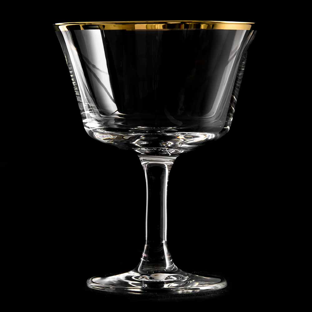 Gold Rim Fizz Cocktail Glass Coupe 20cl - Image 4