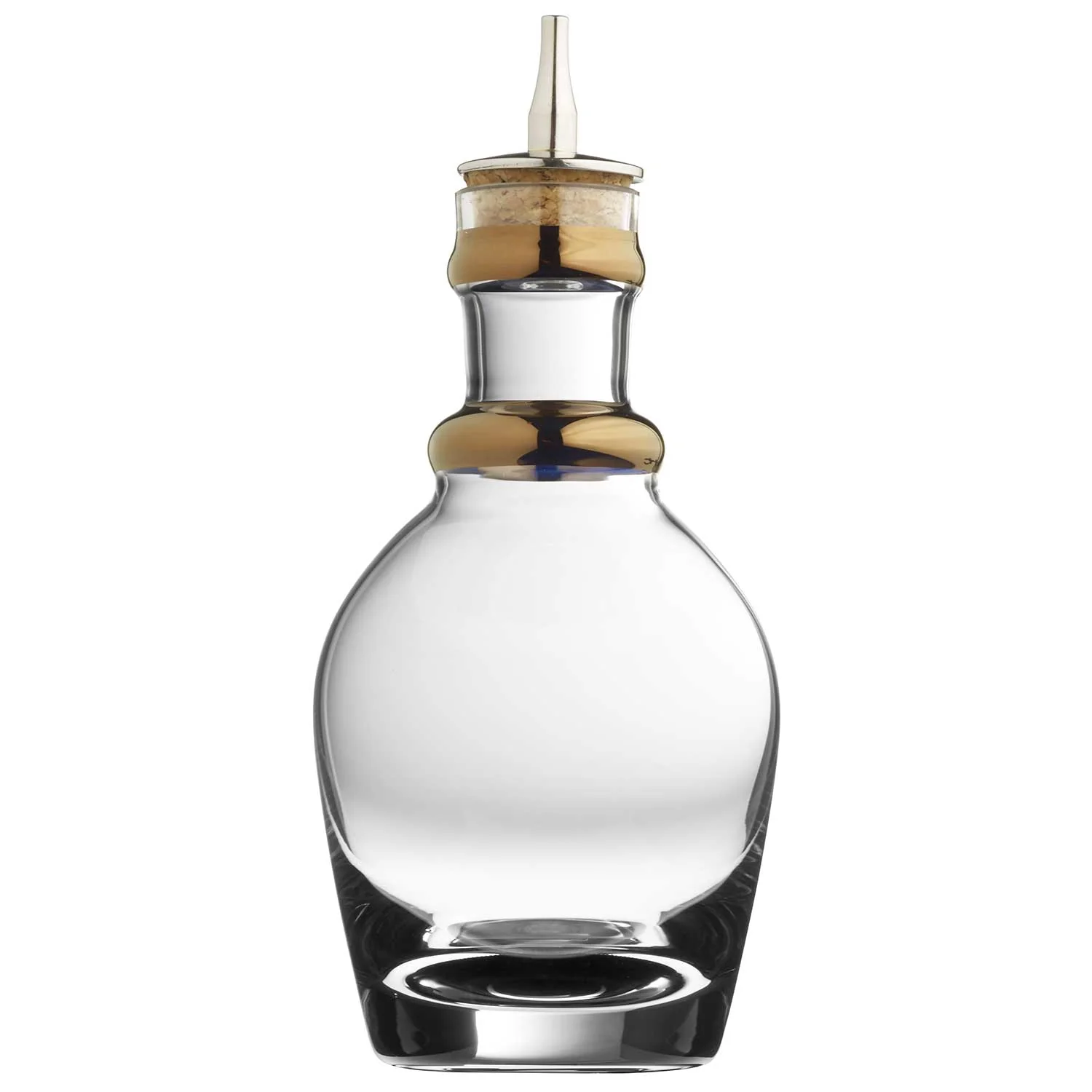 Georgian Copper, Glass & Stainless Steel Dash Bottle 22cl