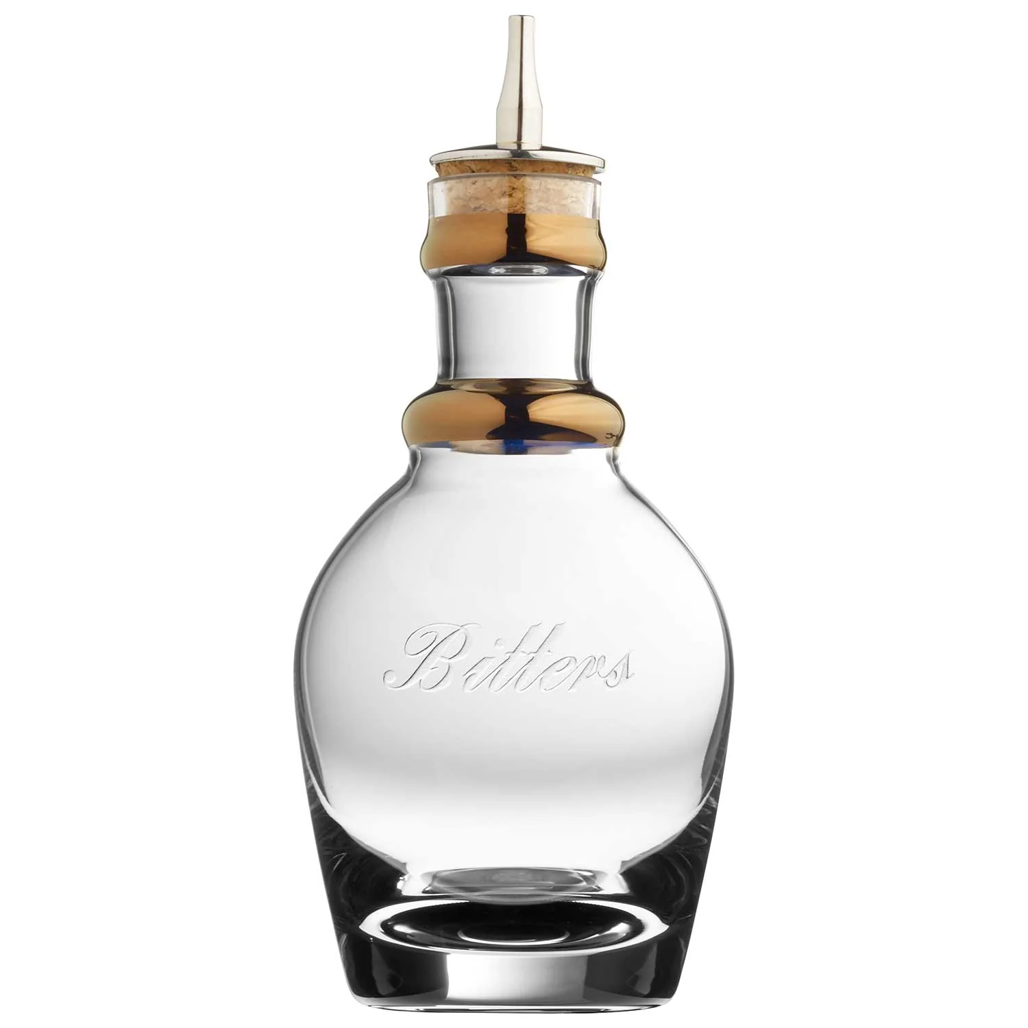 Georgian Dash Bottle Copper Band Etched Bitters 22cl
