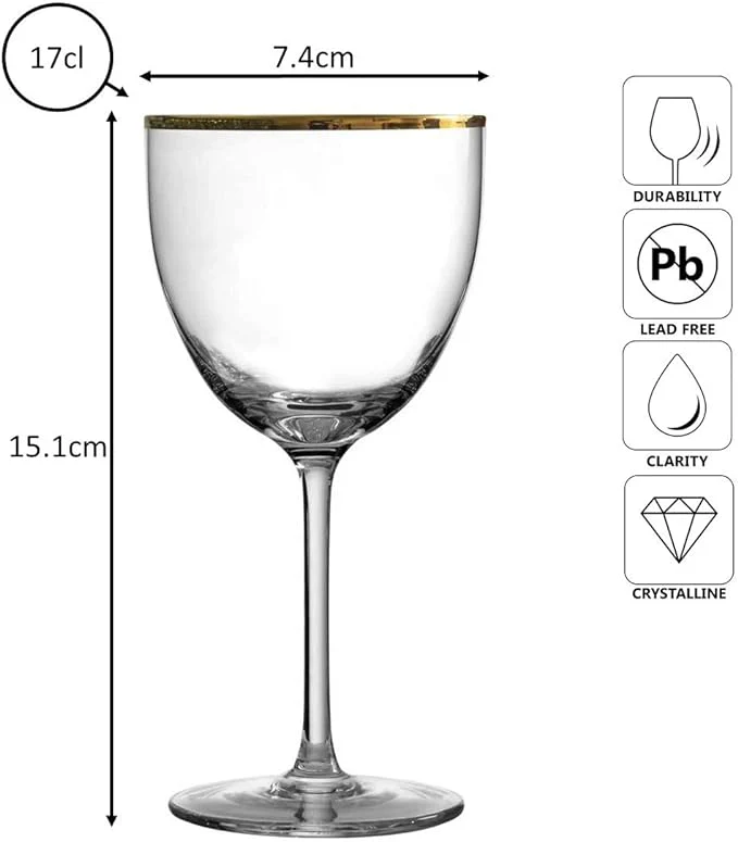 Gold Rim Nick & Nora Glass 17cl - Image 3