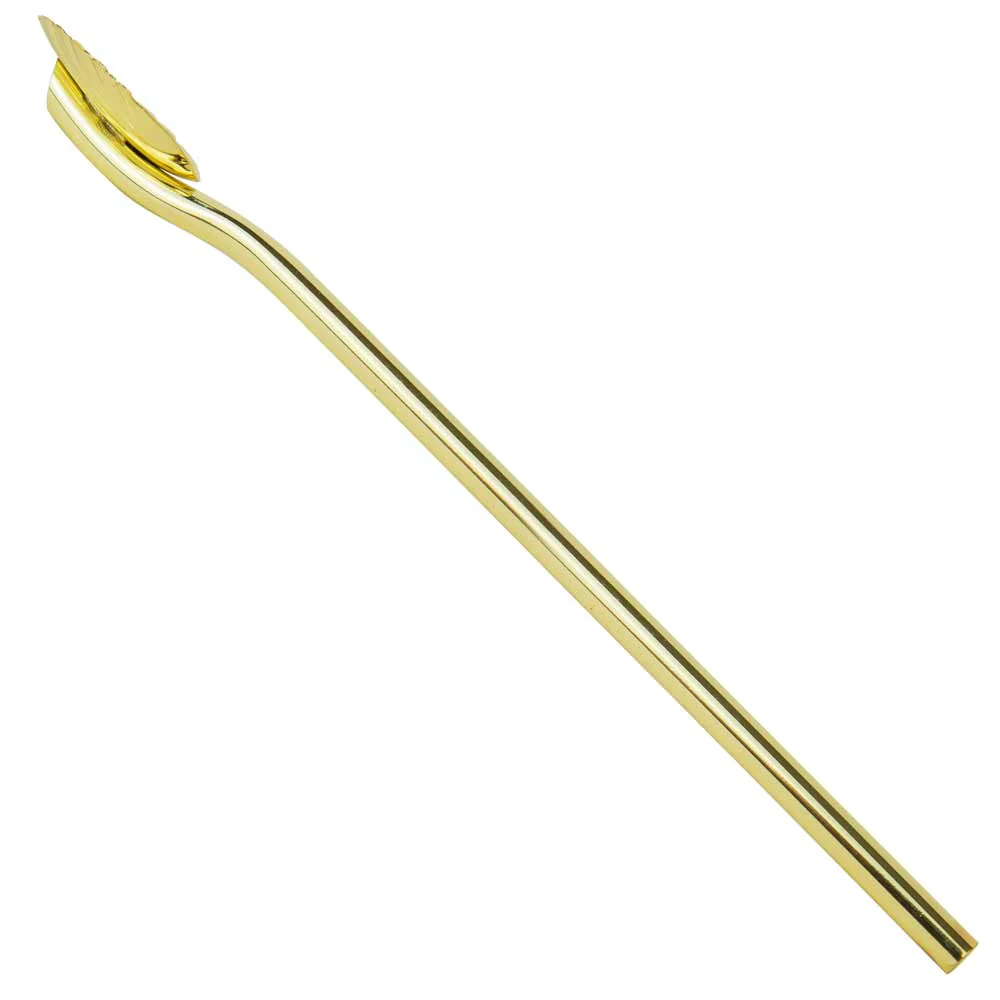Gold Scallop Straw Stirrer 18cm (pack of 6) - Image 2