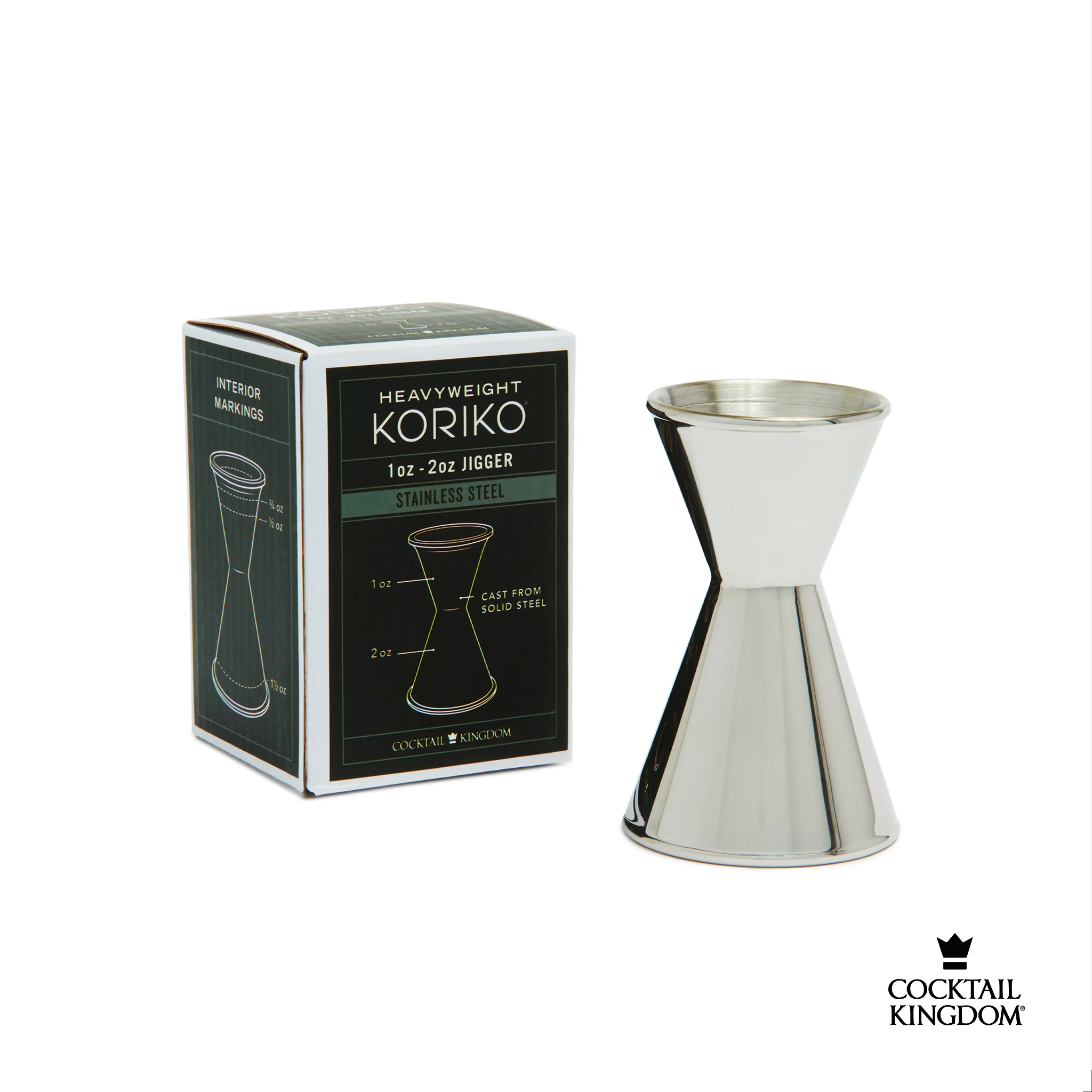 Heavyweight Koriko® Jigger 1oz/2oz - Stainless Steel - Image 5