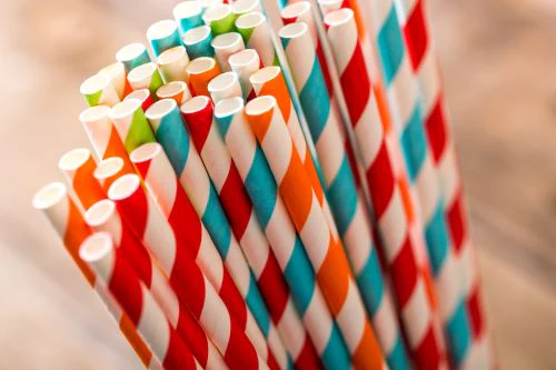 Mixed Colour Paper Straws Box of 250 - Image 2