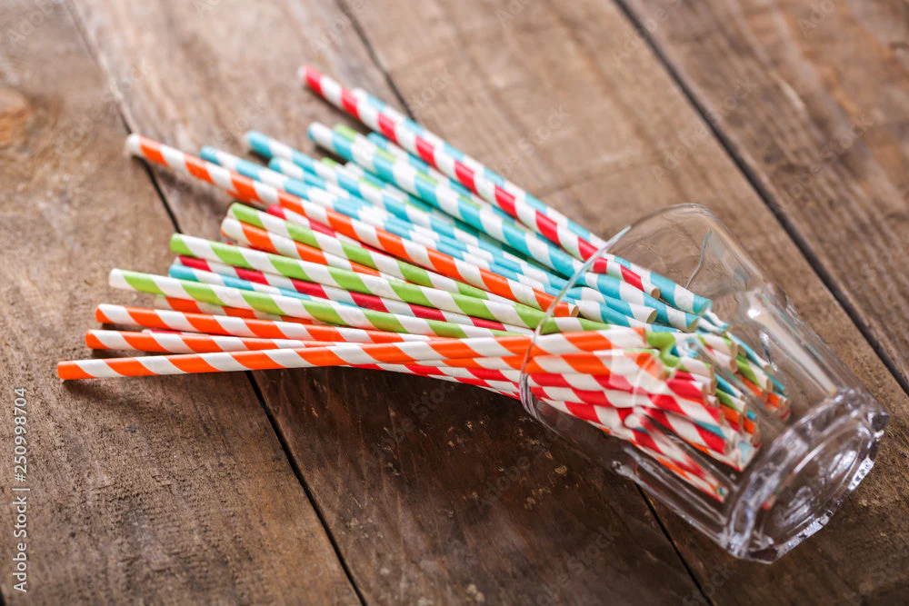 Mixed Colour Paper Straws Box of 250 - Image 3