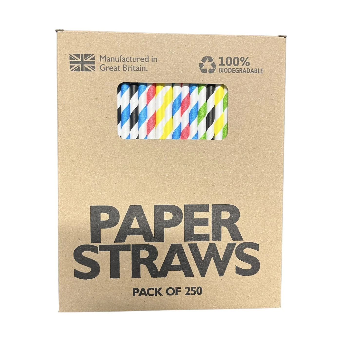 Mixed Colour Paper Straws Box of 250 - Image 4