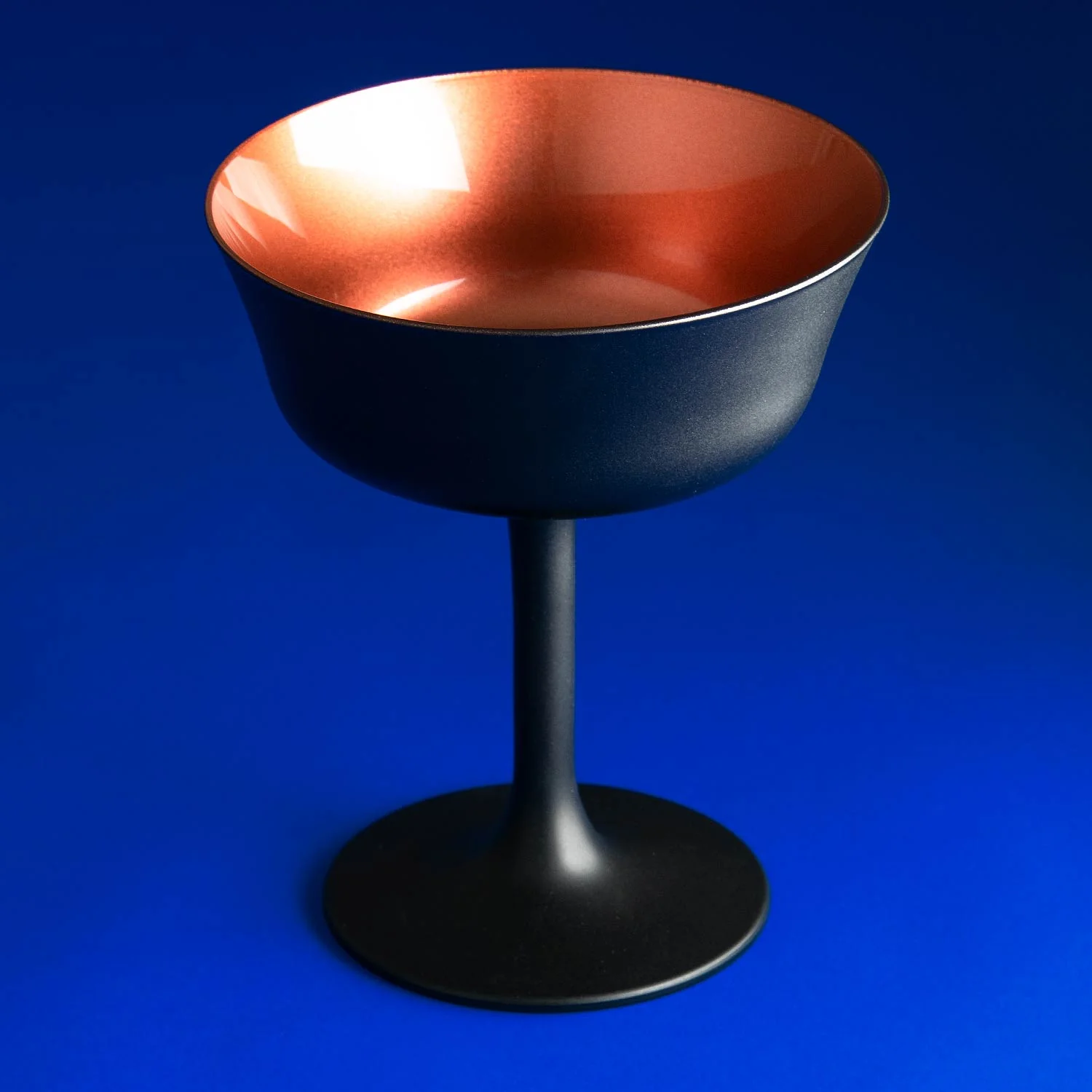 Black Champagne Cocktail Glass Saucer 26cl Oro Nero Fizzio - Image 5