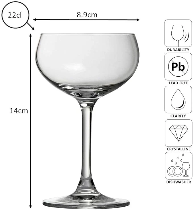 Retro Champagne Glass Coupe 21cl- Box 4 - Image 2