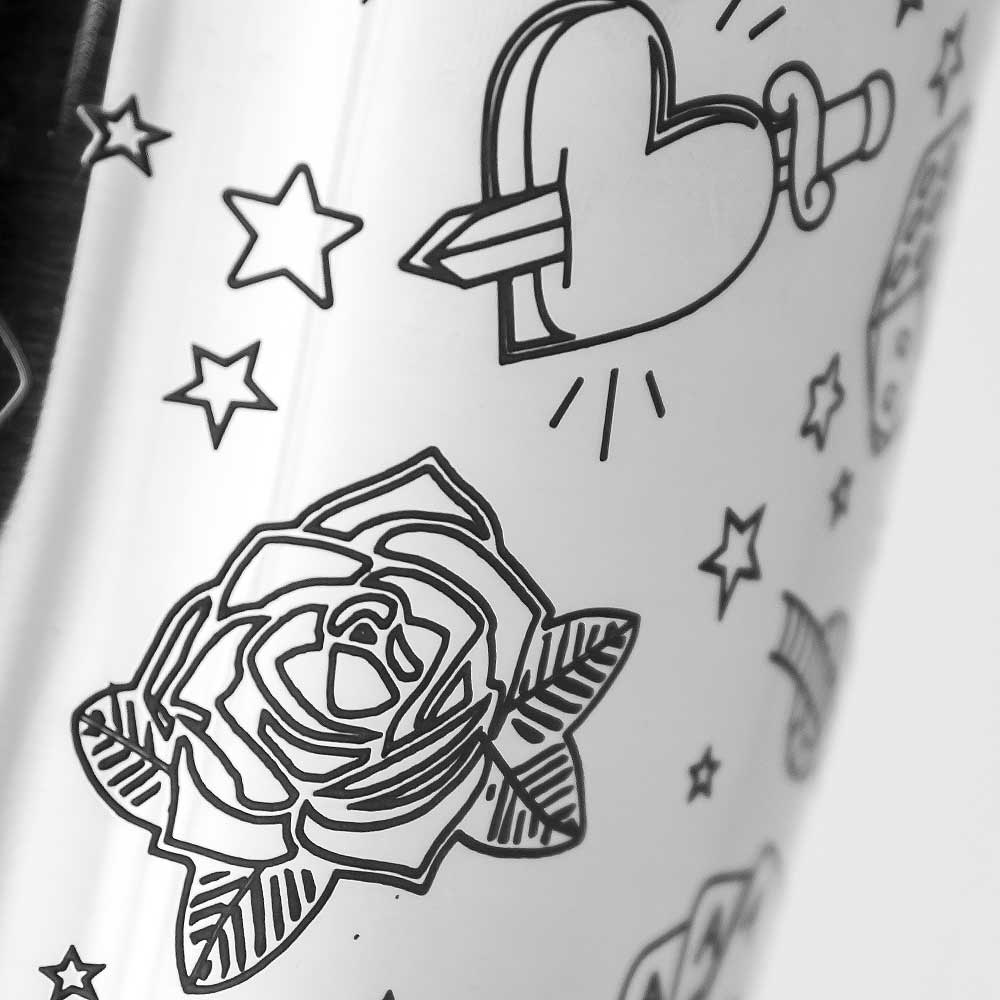 Tattoo Tin-on-Tin Stainless Steel Weighted Cocktail Shaker 75cl - Image 3