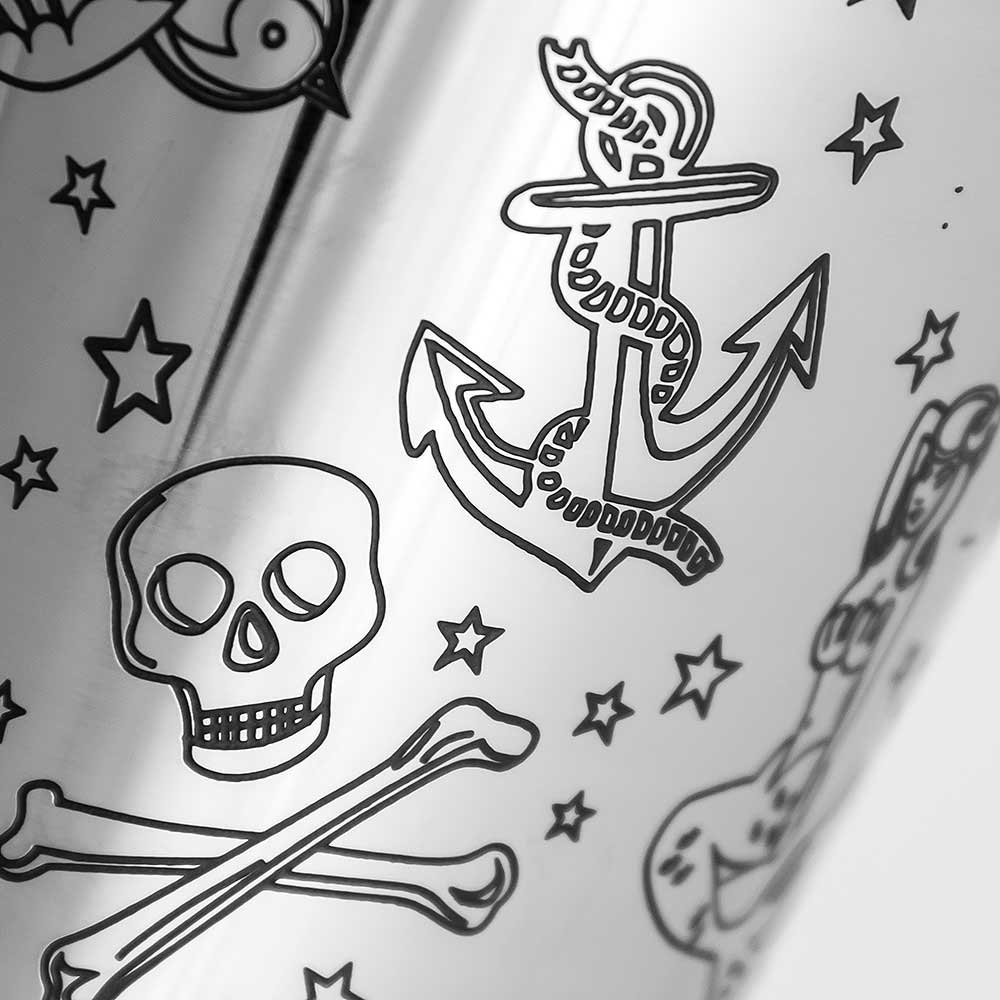 Tattoo Tin-on-Tin Stainless Steel Weighted Cocktail Shaker 75cl - Image 5